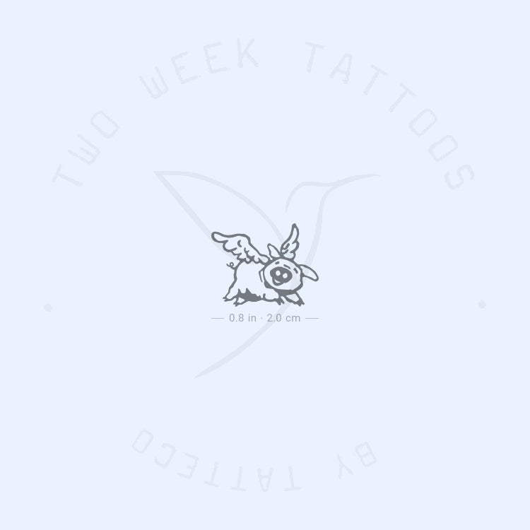 Little Flying Pig Semi-Permanent Tattoo - Set of 2