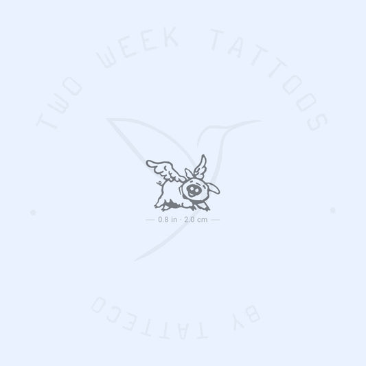 Little Flying Pig Semi-Permanent Tattoo - Set of 2