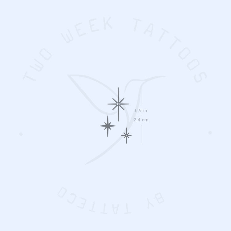 Three Sparkles Semi-Permanent Tattoo - Set of 2
