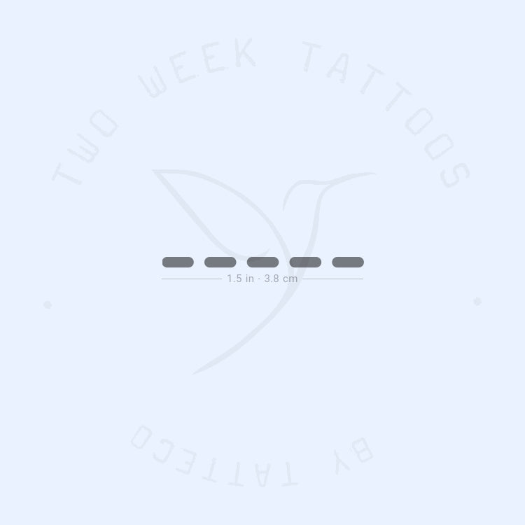 Morse Code 0 Semi-Permanent Tattoo - Set of 2