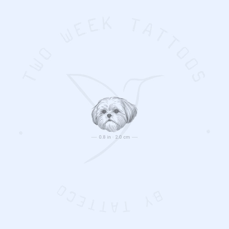 Fine Line Shih Tzu Portrait Semi-Permanent Tattoo - Set of 2