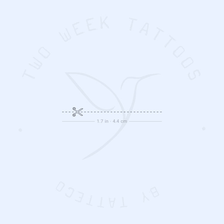 Small Open Here Scissors Semi-Permanent Tattoo - Set of 2