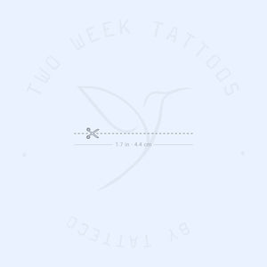 Small Open Here Scissors Semi-Permanent Tattoo - Set of 2