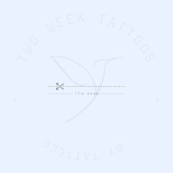 Small Open Here Scissors Semi-Permanent Tattoo - Set of 2