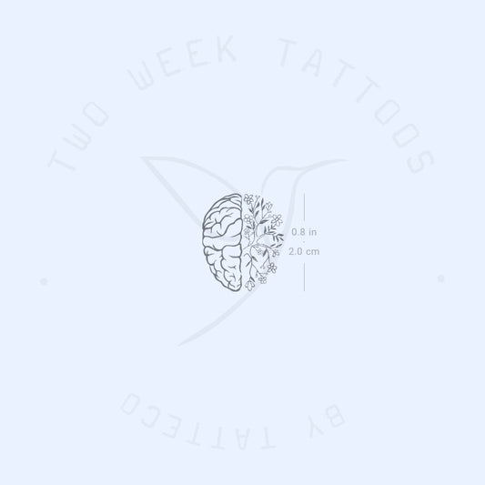 Tatuaje semipermanente de flor de cerebro - Juego de 2