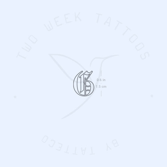 Tatuaje semipermanente de contorno gótico G - Juego de 2