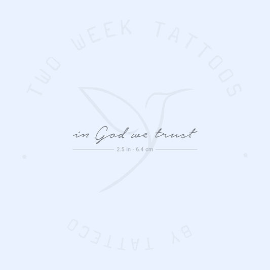 In God We Trust Semi-Permanent Tattoo - Set of 2