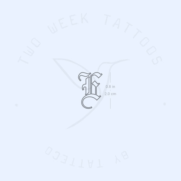E Gothic Outline Semi-Permanent Tattoo - Set of 2