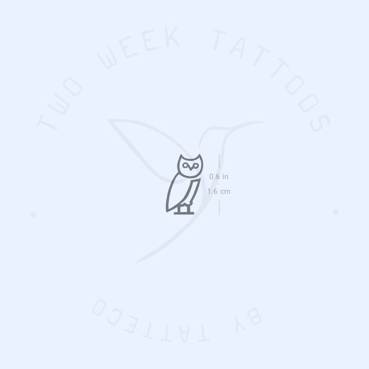 Minimalist Owl Semi-Permanent Tattoo - Set of 2