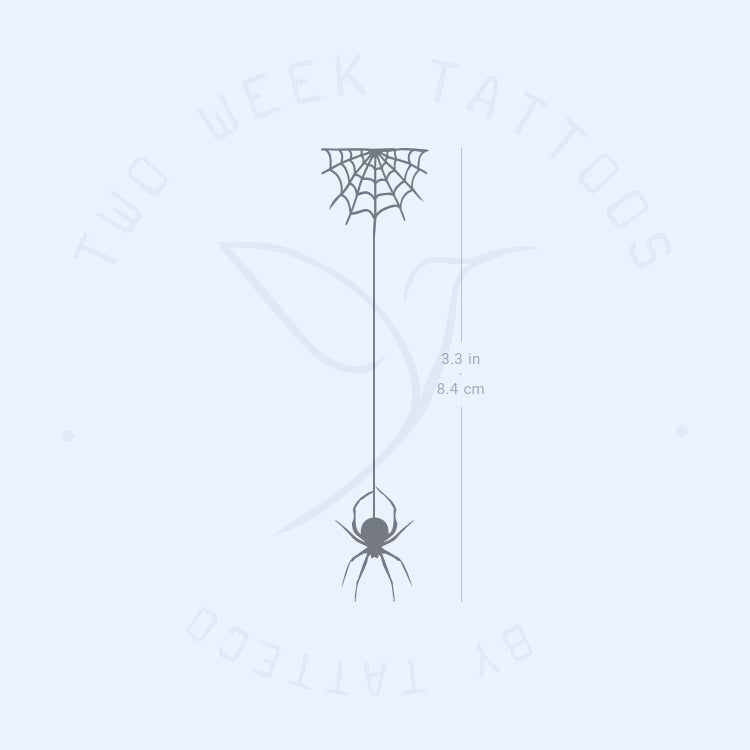Spiderweb Hanging Spider Semi-Permanent Tattoo - Set of 2