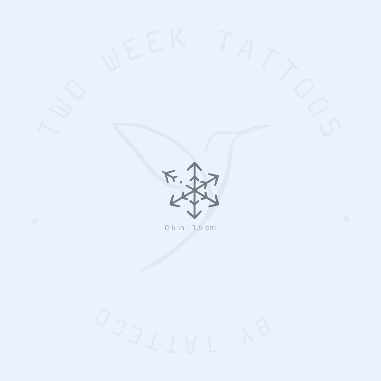 Flying Snowflake Semi-Permanent Tattoo - Set of 2