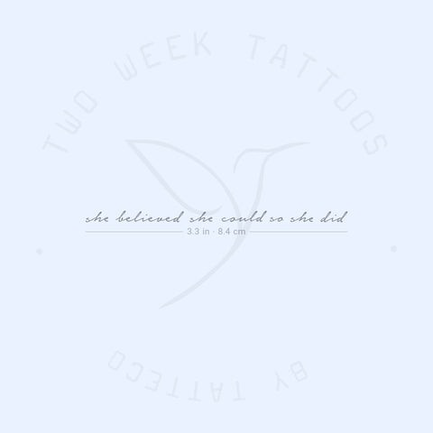 She Believed She Could So She Did Semi-Permanent Tattoo - Set of 2