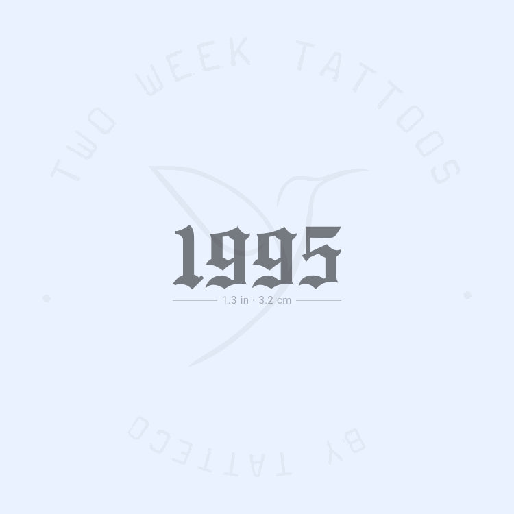 Gothic 1995 Birth Year Semi-Permanent Tattoo - Set of 2