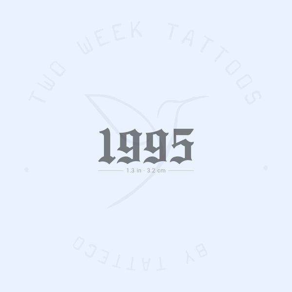 Gothic 1995 Birth Year Semi-Permanent Tattoo - Set of 2