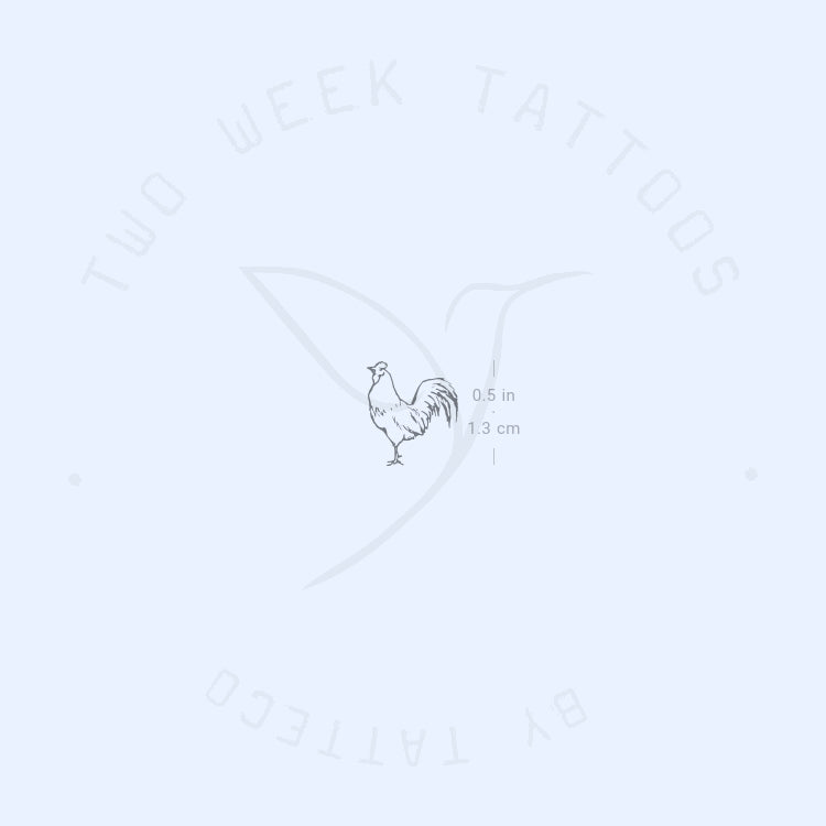 Tiny Rooster Semi-Permanent Tattoo - Set of 2