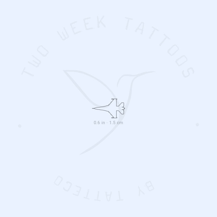 Jet Fighter Outline Semi-Permanent Tattoo - Set of 2