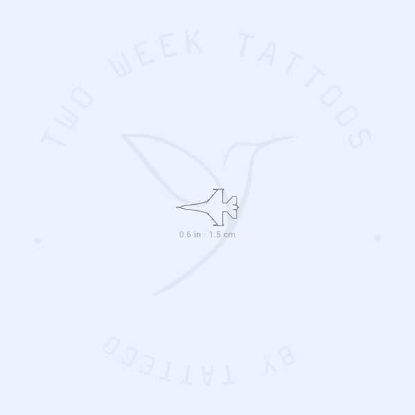 Jet Fighter Outline Semi-Permanent Tattoo - Set of 2