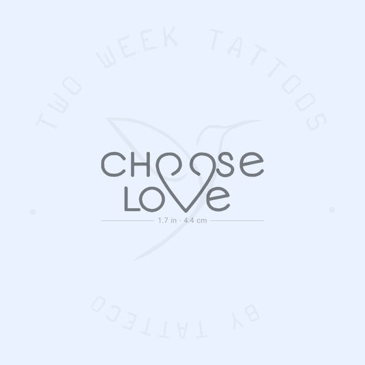 Tatuaje semipermanente "Elige el amor" - Juego de 2