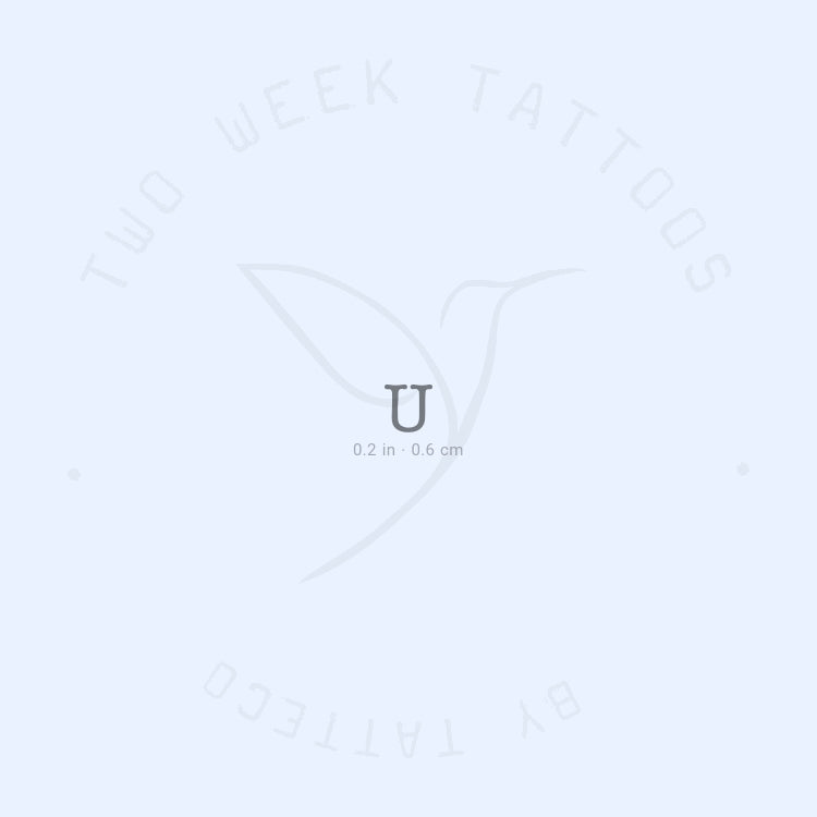 U Typewriter Uppercase Semi-Permanent Tattoo - Set of 2