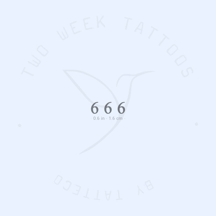 Small 666 Semi-Permanent Tattoo - Set of 2