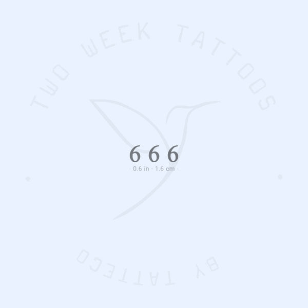 Small 666 Semi-Permanent Tattoo - Set of 2