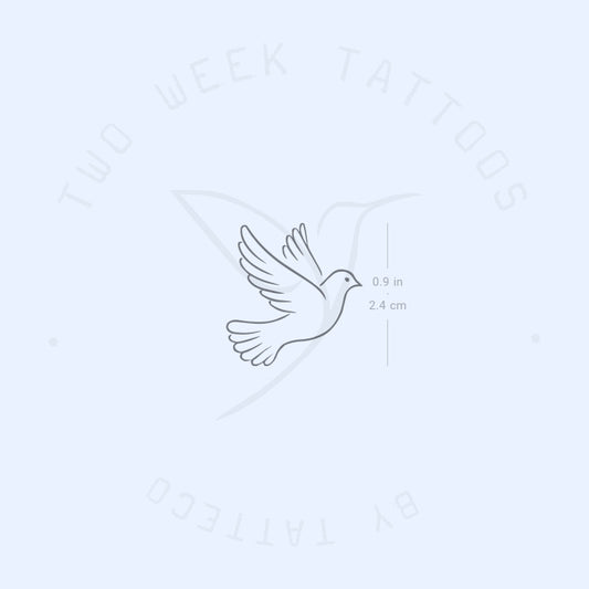 Tatuaje semipermanente de paloma blanca - Juego de 2