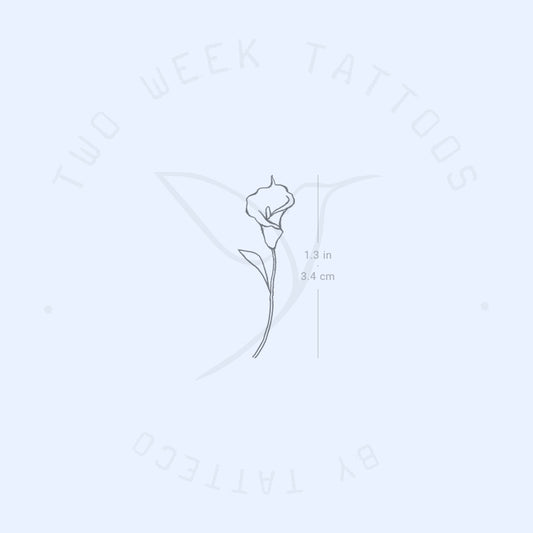 Small Calla Lily Semi-Permanent Tattoo - Set of 2