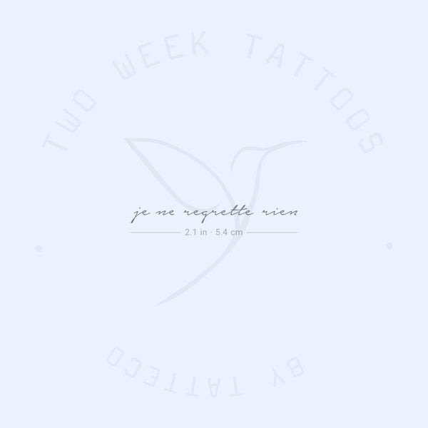Je Ne Regrette Rien Semi-Permanent Tattoo - Set of 2