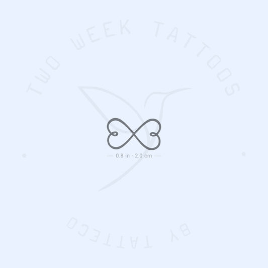 Tatuaje semipermanente pequeño de corazón doble infinito (juego de 2)