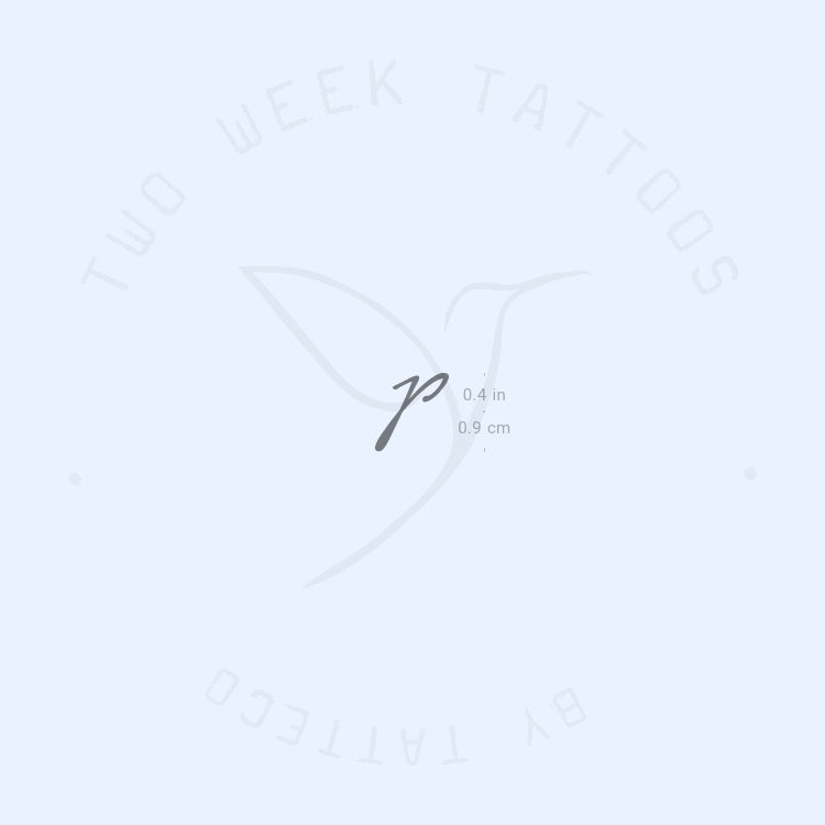 P Handwritten Semi-Permanent Tattoo - Set of 2