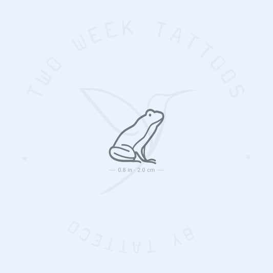 Tatuaje semipermanente minimalista de rana (juego de 2)