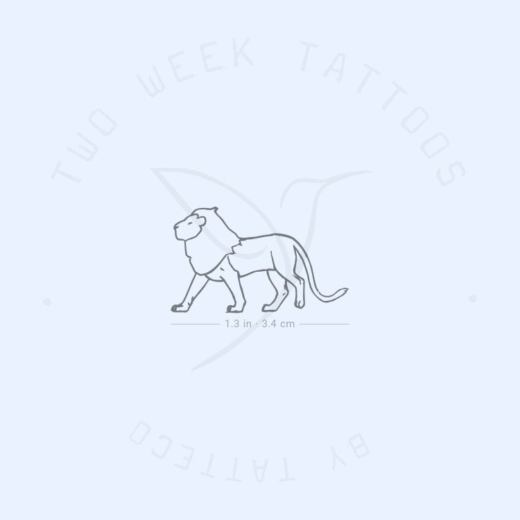 Walking Lion Semi-Permanent Tattoo - Set of 2