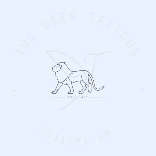 Walking Lion Semi-Permanent Tattoo - Set of 2