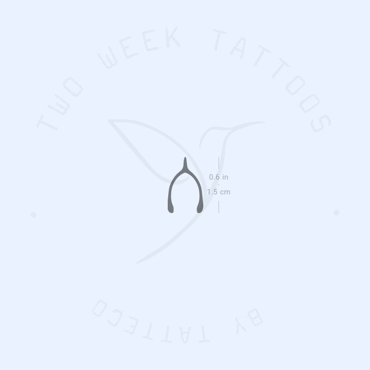 Tiny Wishbone Semi-Permanent Tattoo - Set of 2