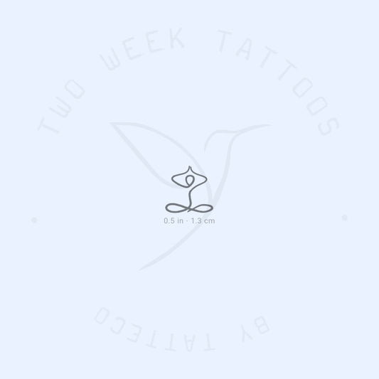 Tatuaje semipermanente de yogui minimalista - Juego de 2