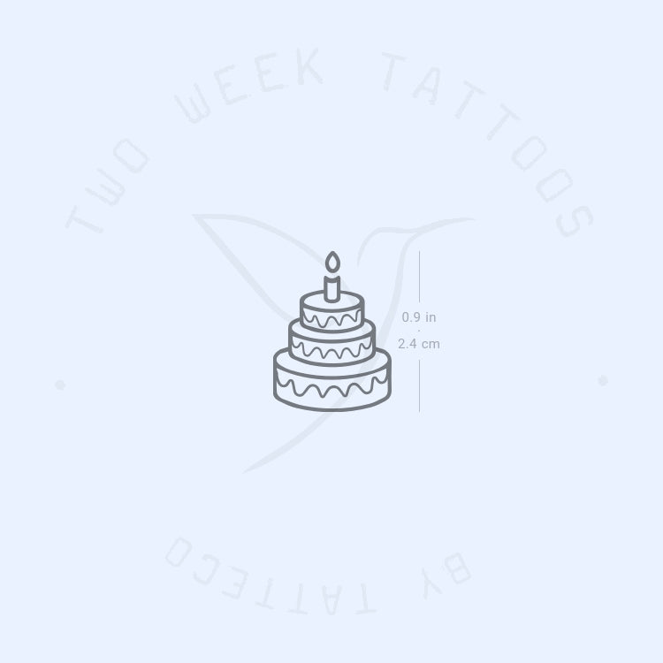 Birthday Cake Semi-Permanent Tattoo - Set of 2