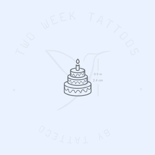 Birthday Cake Semi-Permanent Tattoo - Set of 2