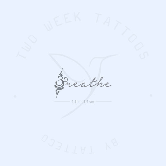 Breathe + Symbol Semi-Permanent Tattoo - Set of 2