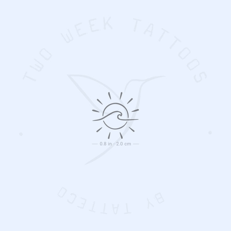 Tatuaje semipermanente de sol y olas (juego de 2)