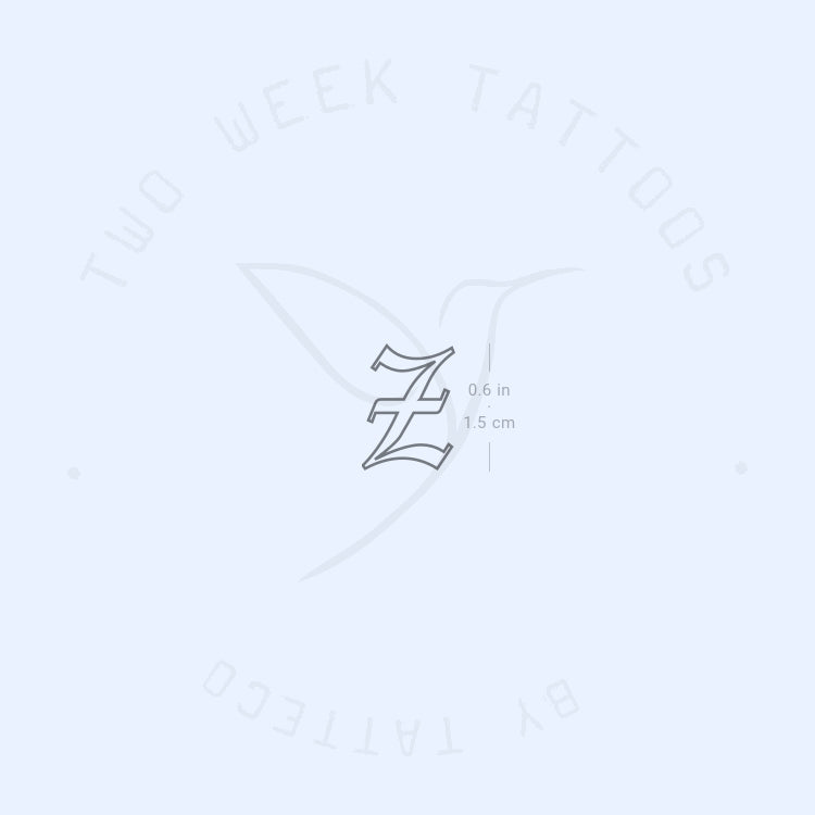 Z Gothic Outline Semi-Permanent Tattoo - Set of 2