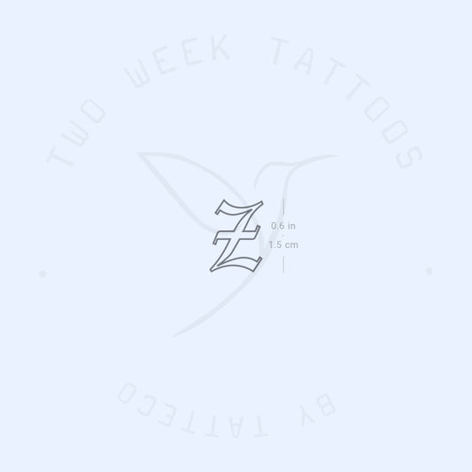 Tatuaje semipermanente de contorno gótico Z - Juego de 2