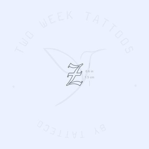 Z Gothic Outline Semi-Permanent Tattoo - Set of 2