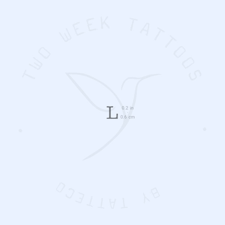 L Typewriter Uppercase Semi-Permanent Tattoo - Set of 2