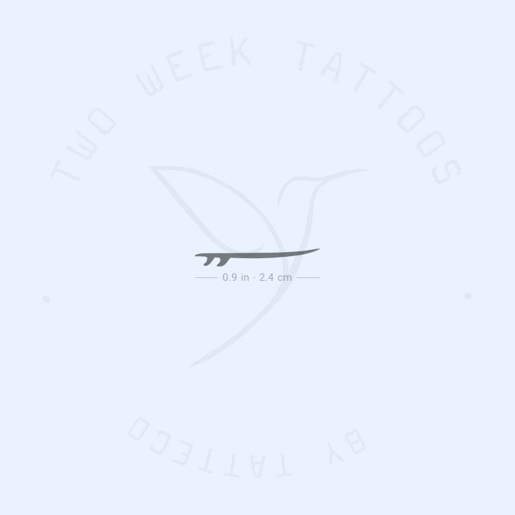 Minimalist Surfboard Semi-Permanent Tattoo - Set of 2