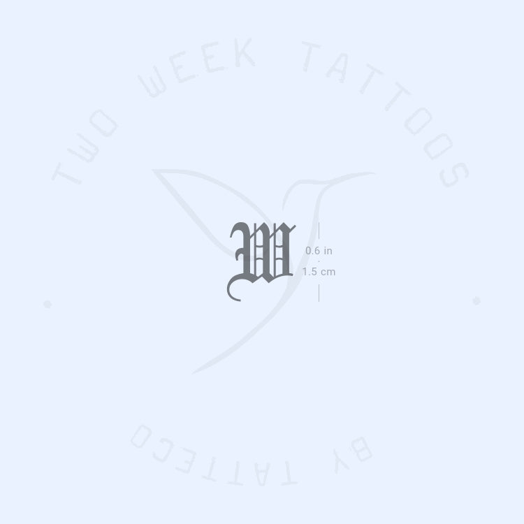 Gothic W Semi-Permanent Tattoo - Set of 2