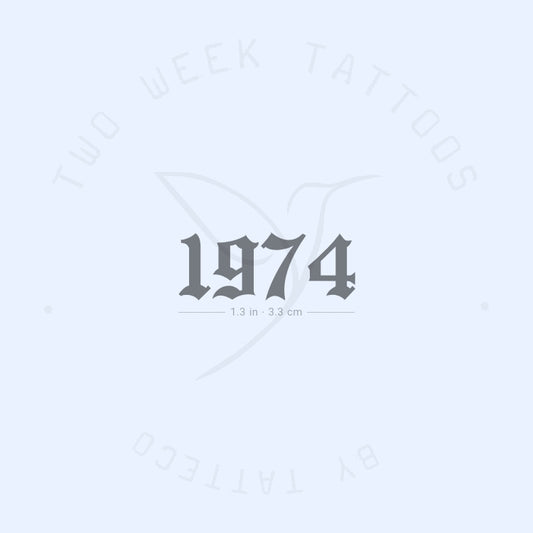 Tatuaje semipermanente gótico del año de nacimiento 1974 (juego de 2)