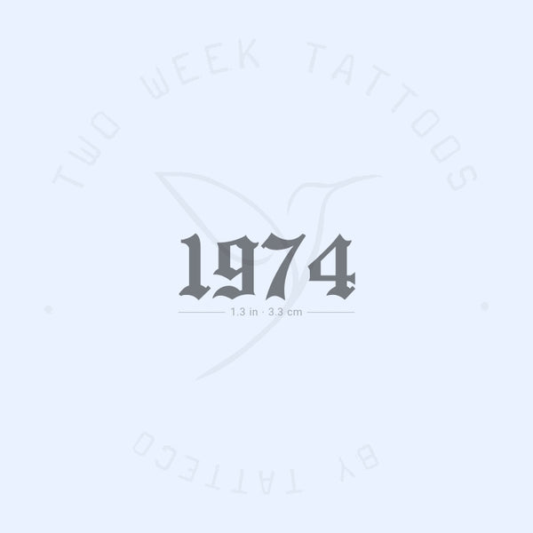 Gothic 1974 Birth Year Semi-Permanent Tattoo - Set of 2