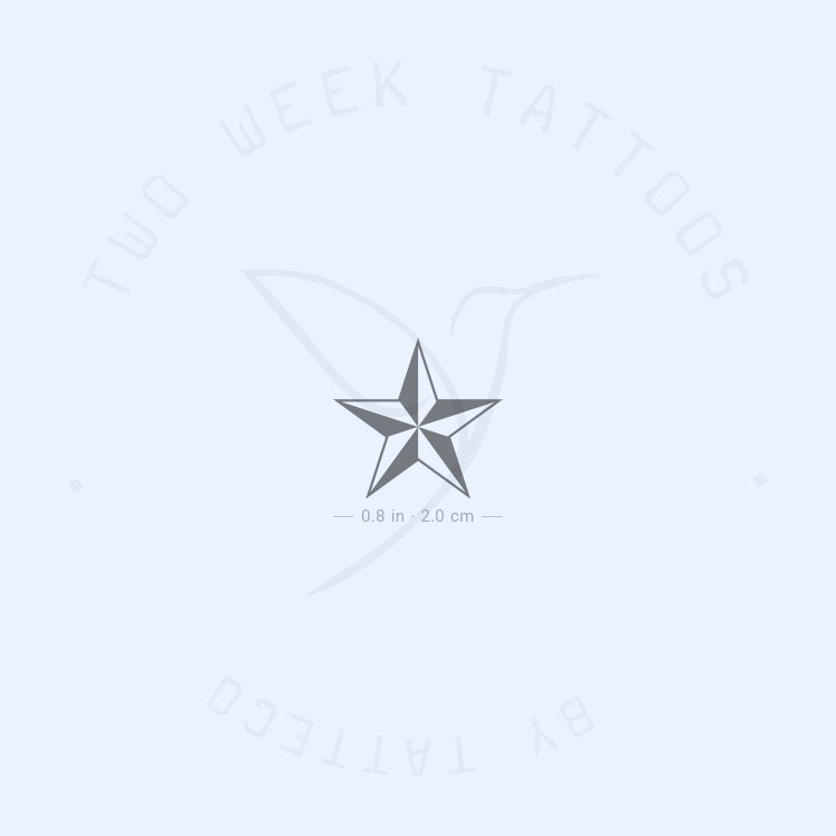 Tatuaje semipermanente de estrella náutica pequeña (juego de 2)