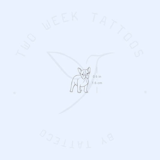 Tiny French Bulldog Semi-Permanent Tattoo - Set of 2
