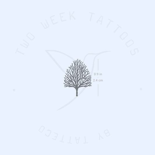 Tatuaje semipermanente de árbol pequeño sin hojas (juego de 2)